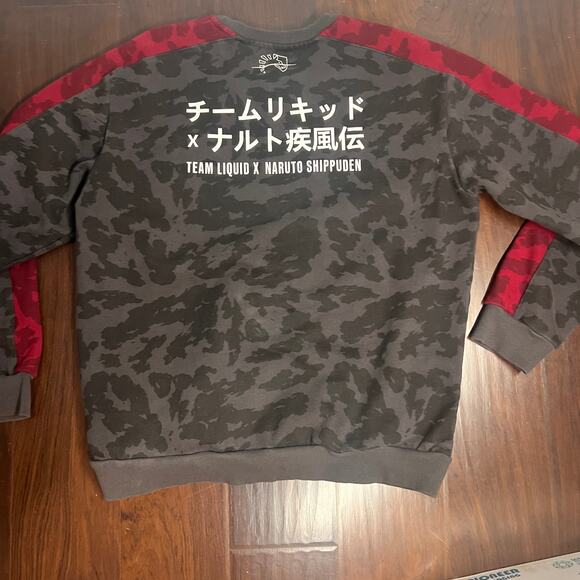 TEAM LIQUID NARUTO AKATSUKI CHARCOAL PATTERN CREWNECK SWEATSHIRT Size XL - Picture 5 of 7